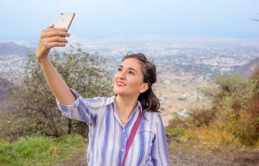 Woman Takes A Selfie